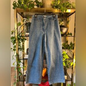 Aritzia Wilfred Free High Rise Medium Wash Wide Leg Denim